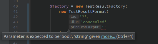 The error highlighted in PHPStorm